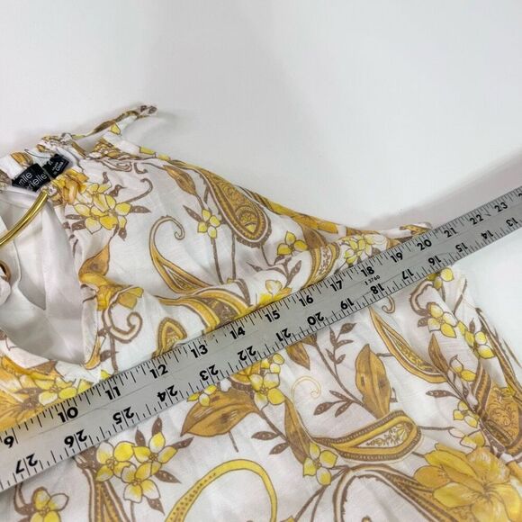 Mlle Gabrielle Dress Womens Extra Large Yellow Sleeveless Paisley Pattern Maxi - Picture 6 of 10